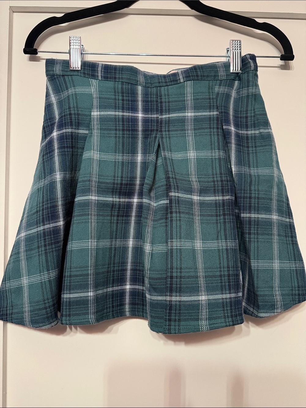 SO Teal & Navy Plaid Skater Skirt